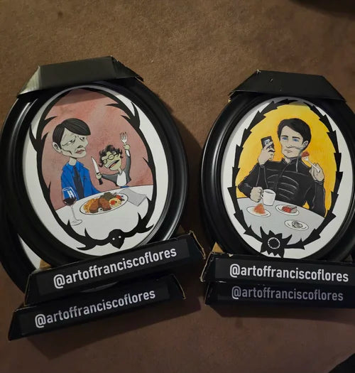 Framed Breakfast at David's Dune Blue Velvet Twin Peaks Oval Print