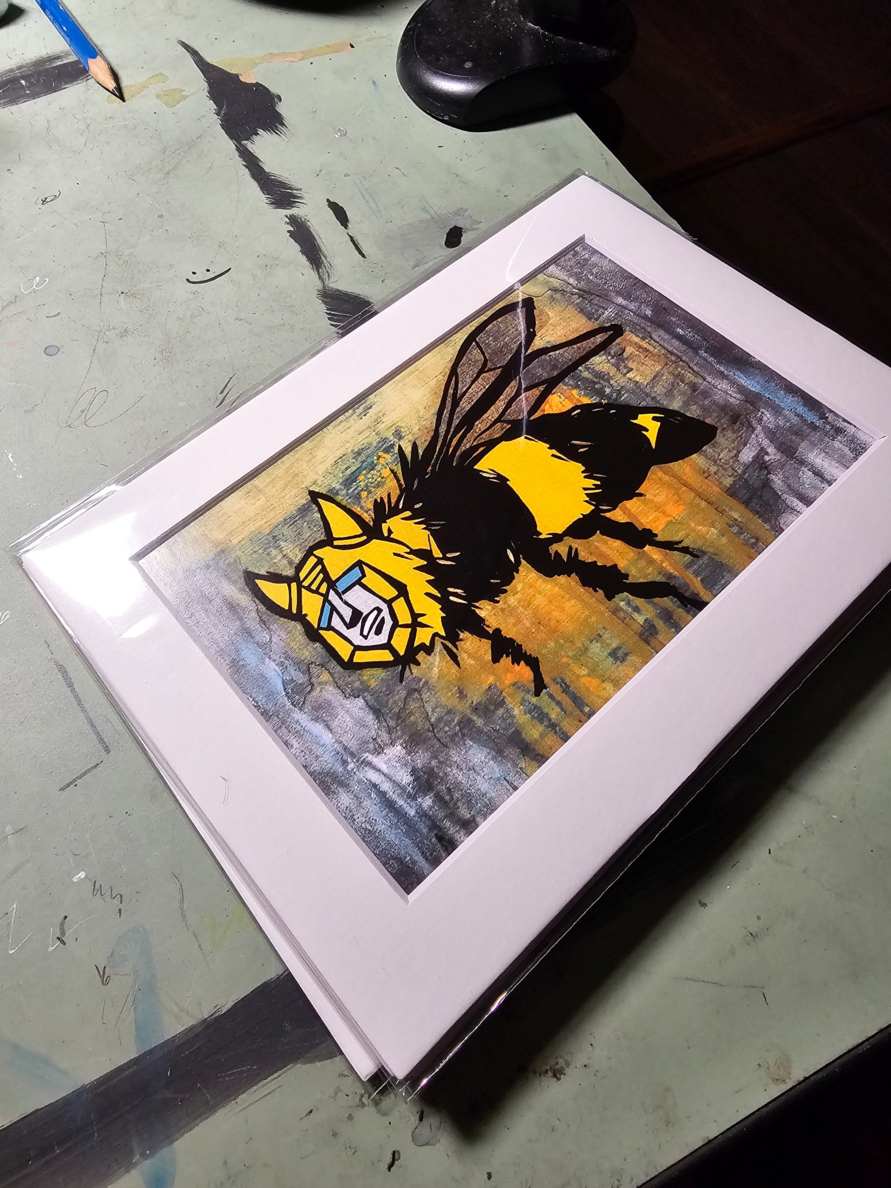 Bumblebee 4x6 Postcard 5x7 Matted