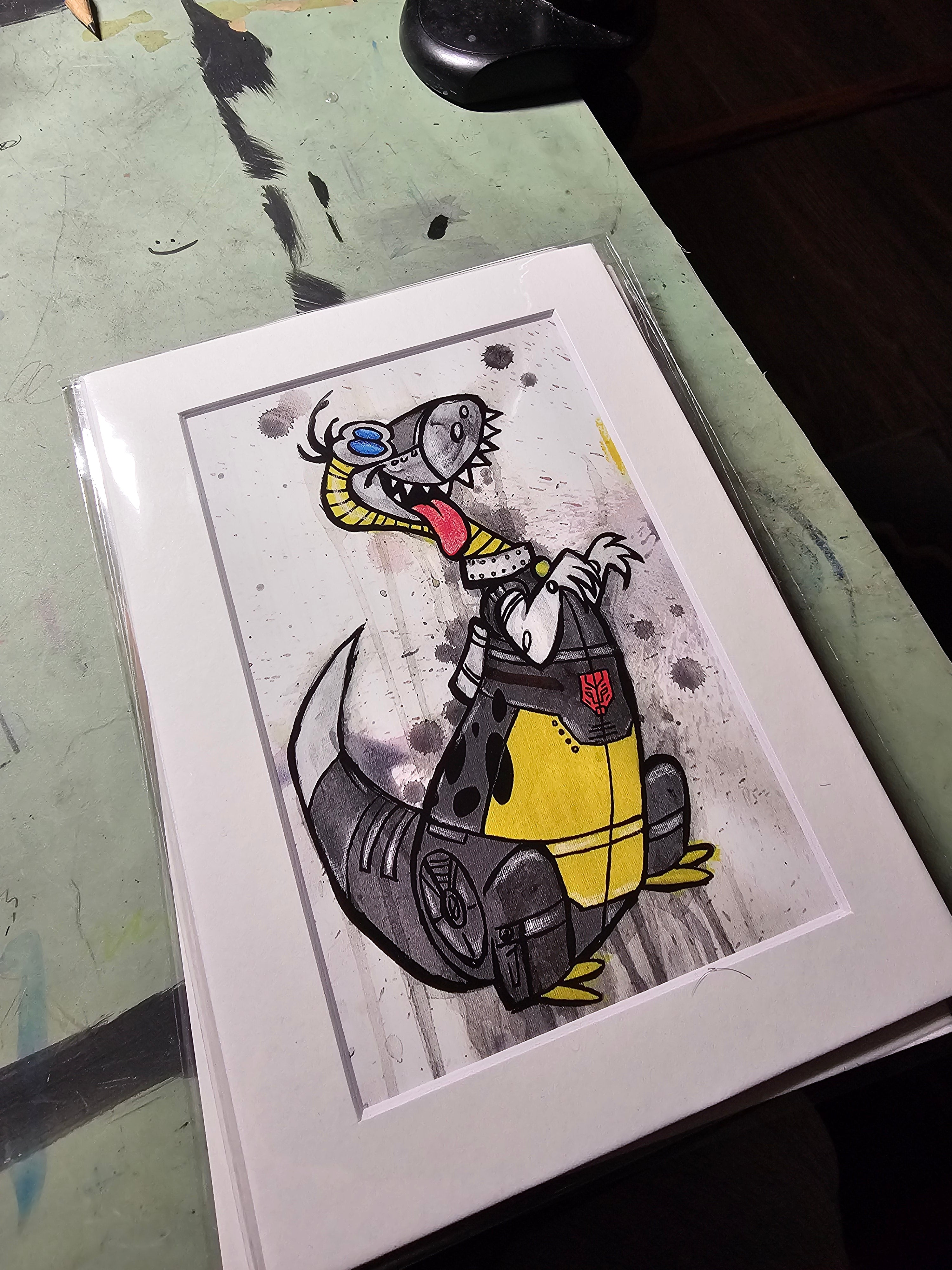 Dinobot 4x6 Postcard 5x7 Matted