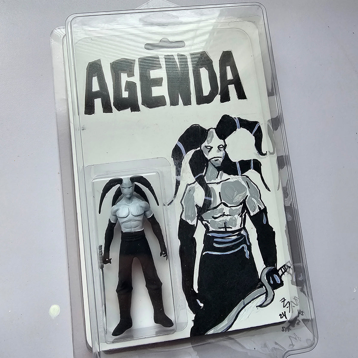 AGENDA Custom Painted 3D Printed Carded Action Figure 1/1 Standing with Sword