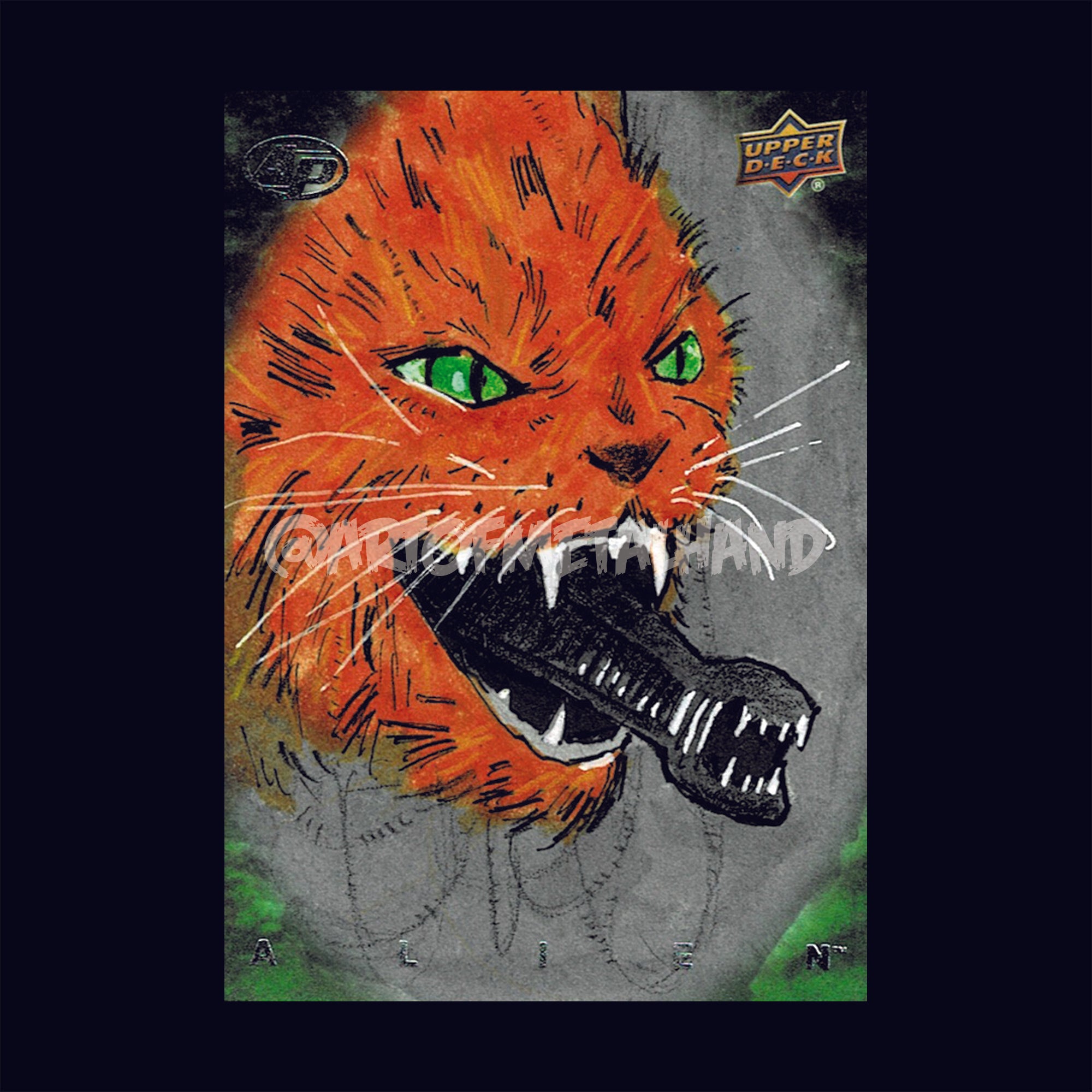 Alien Art Sketch Card by Upper Deck Jones ACEO ACT 2017 Artist Proof AP