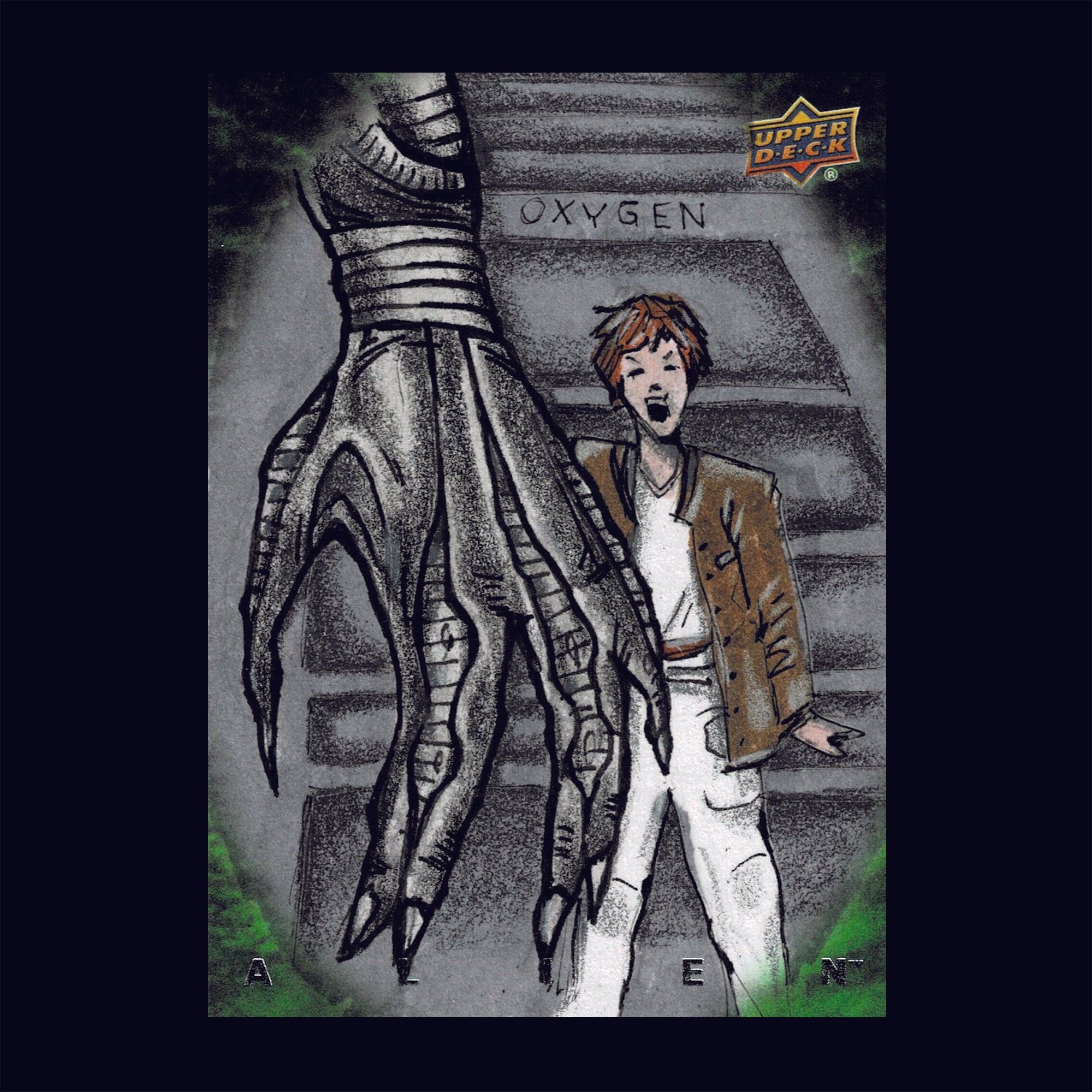 Alien Art Sketch Card by Upper Deck Trapped ACEO ACT 2017