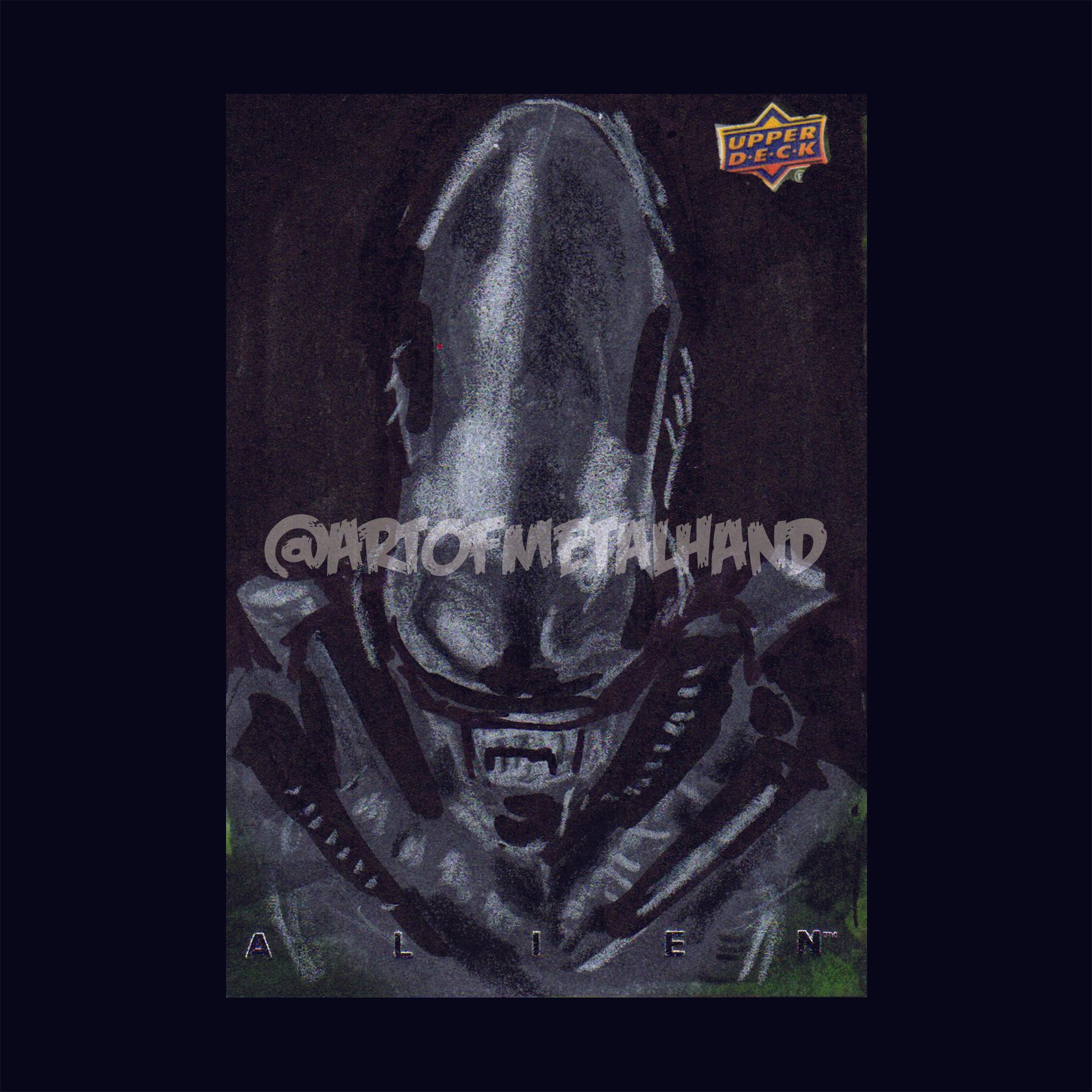 Alien Art Sketch Card by Upper Deck Big Chap Xenomorph ACEO ACT 2017