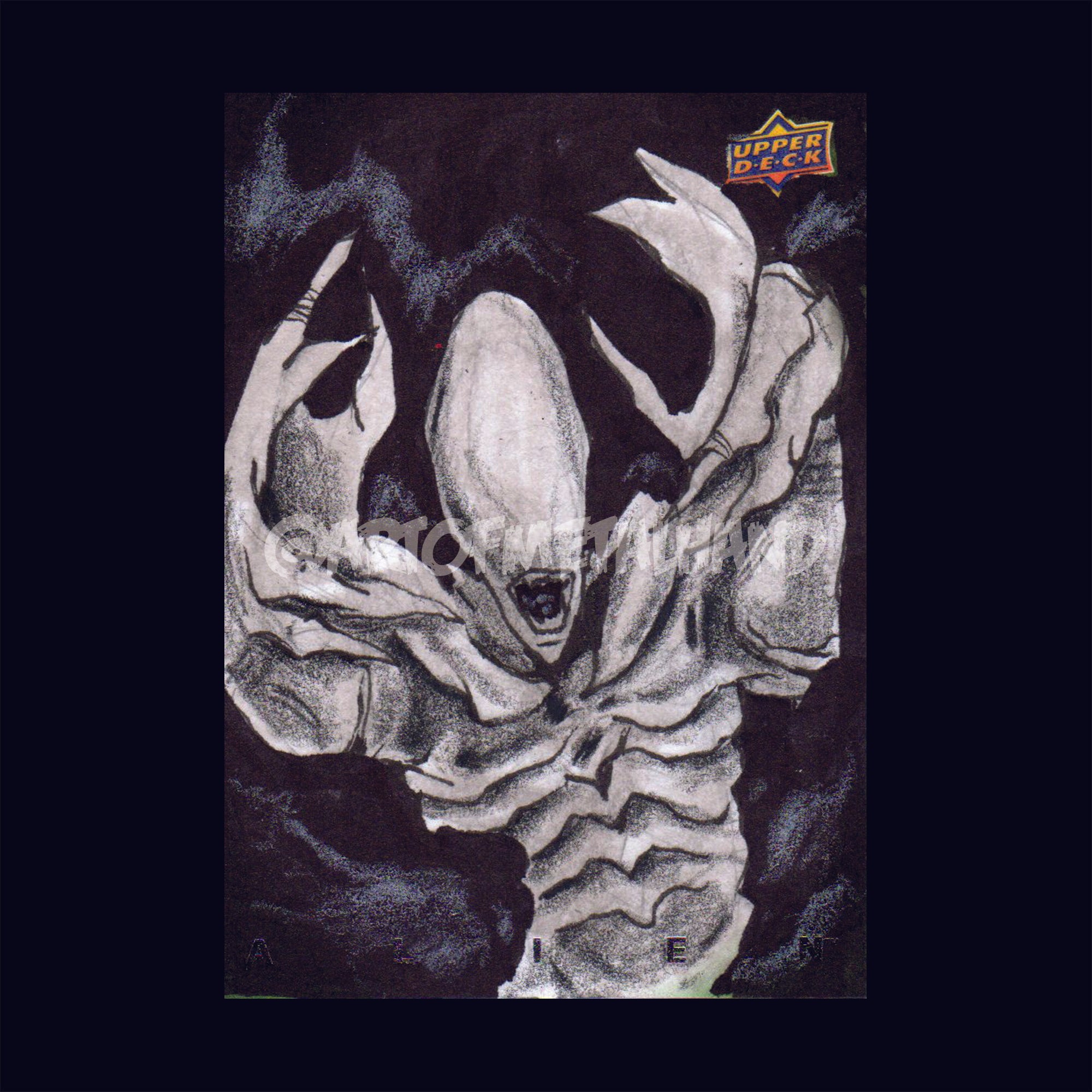 Alien Art Sketch Card by Upper Deck Xenomorph Torso ACEO ACT 2017