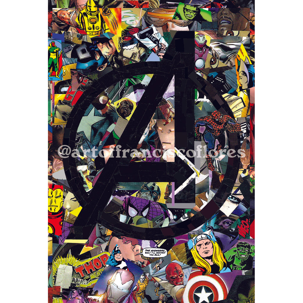 Avengers Comic Book Collage 4x6 Postcard
