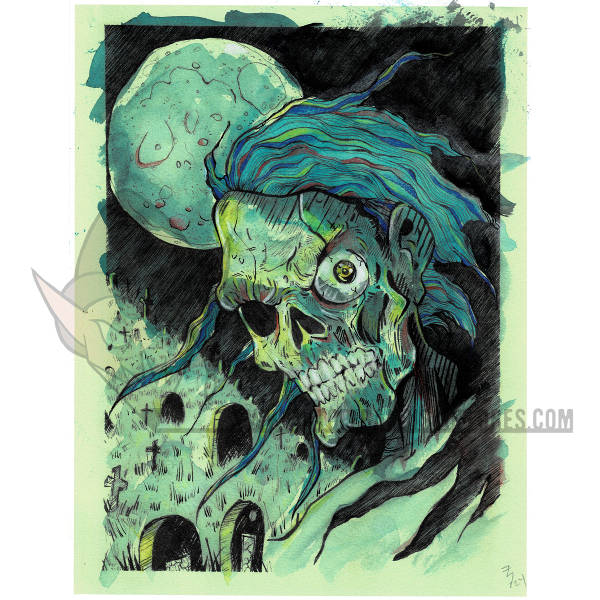 Bernie Wrightson Tribute 8 1/2 x 11 Velvet Art Print Hand Painted #3