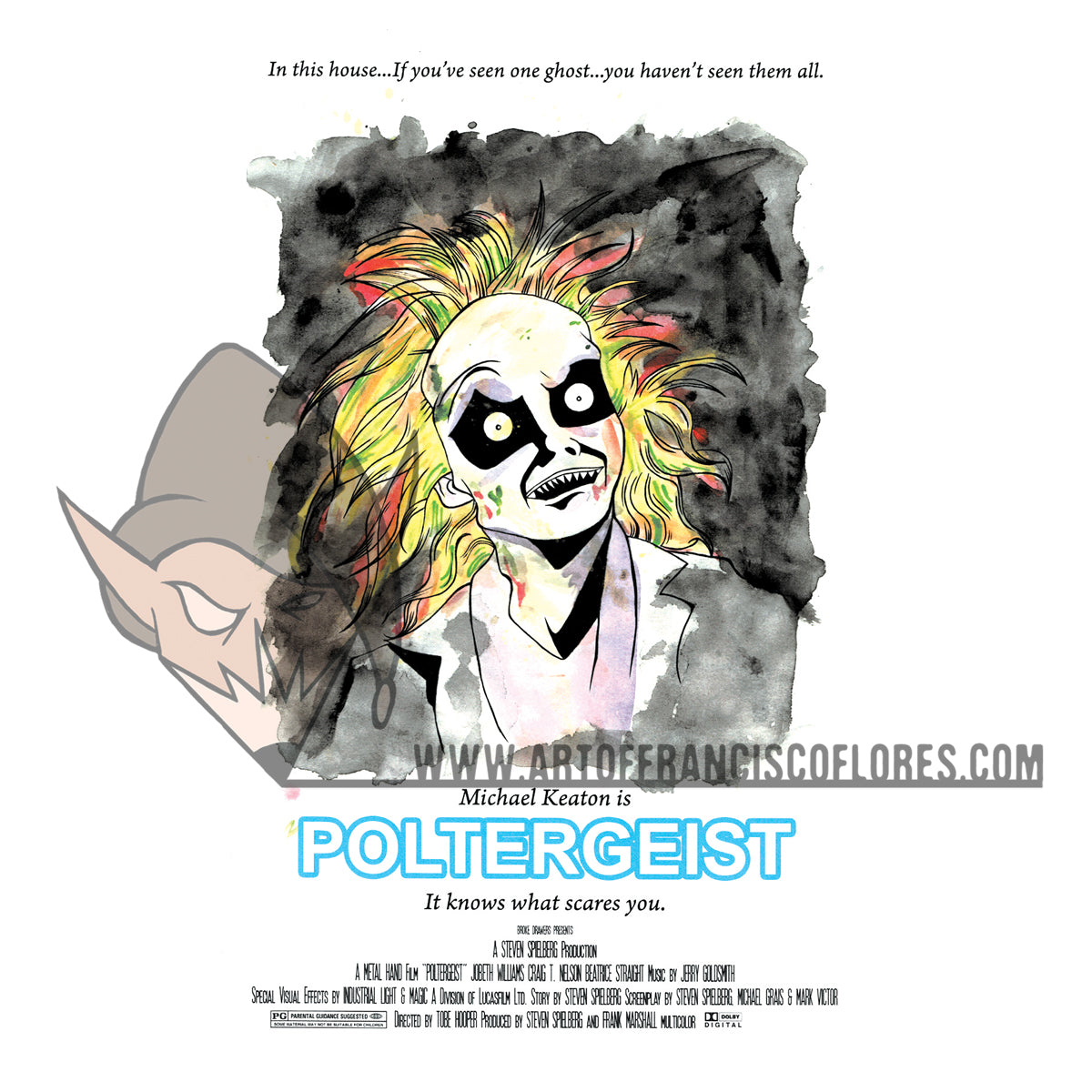 Bootleg Beetlejuice Poltergeist Movie Poster 4x6 Postcard