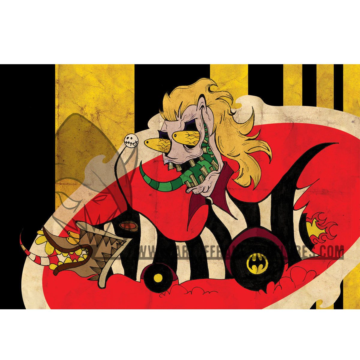Car-Toons Beetlejuice Fink Inspired Racing Poster 4x6 Postcard