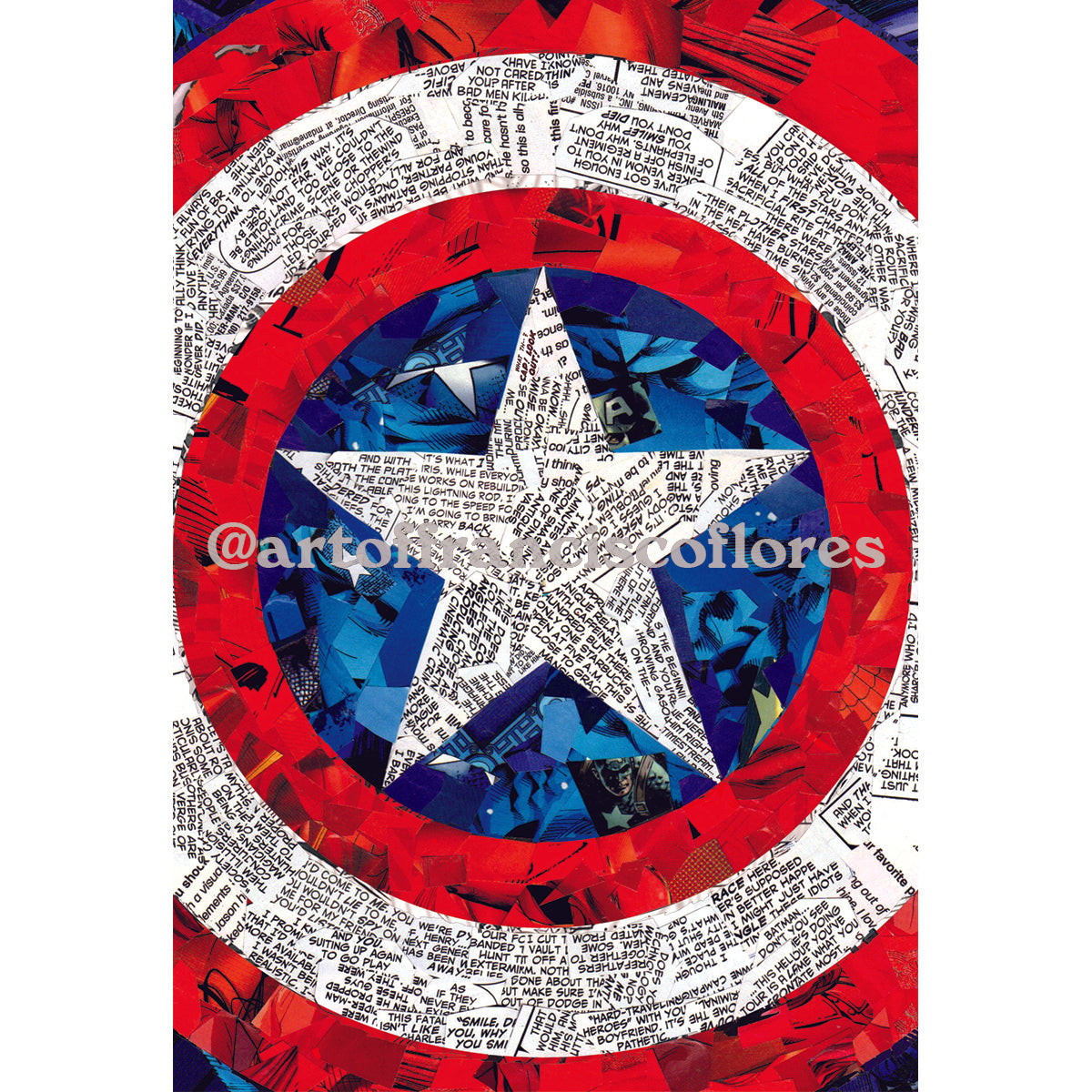 Captain America Comic Book Collage 4x6 Postcard