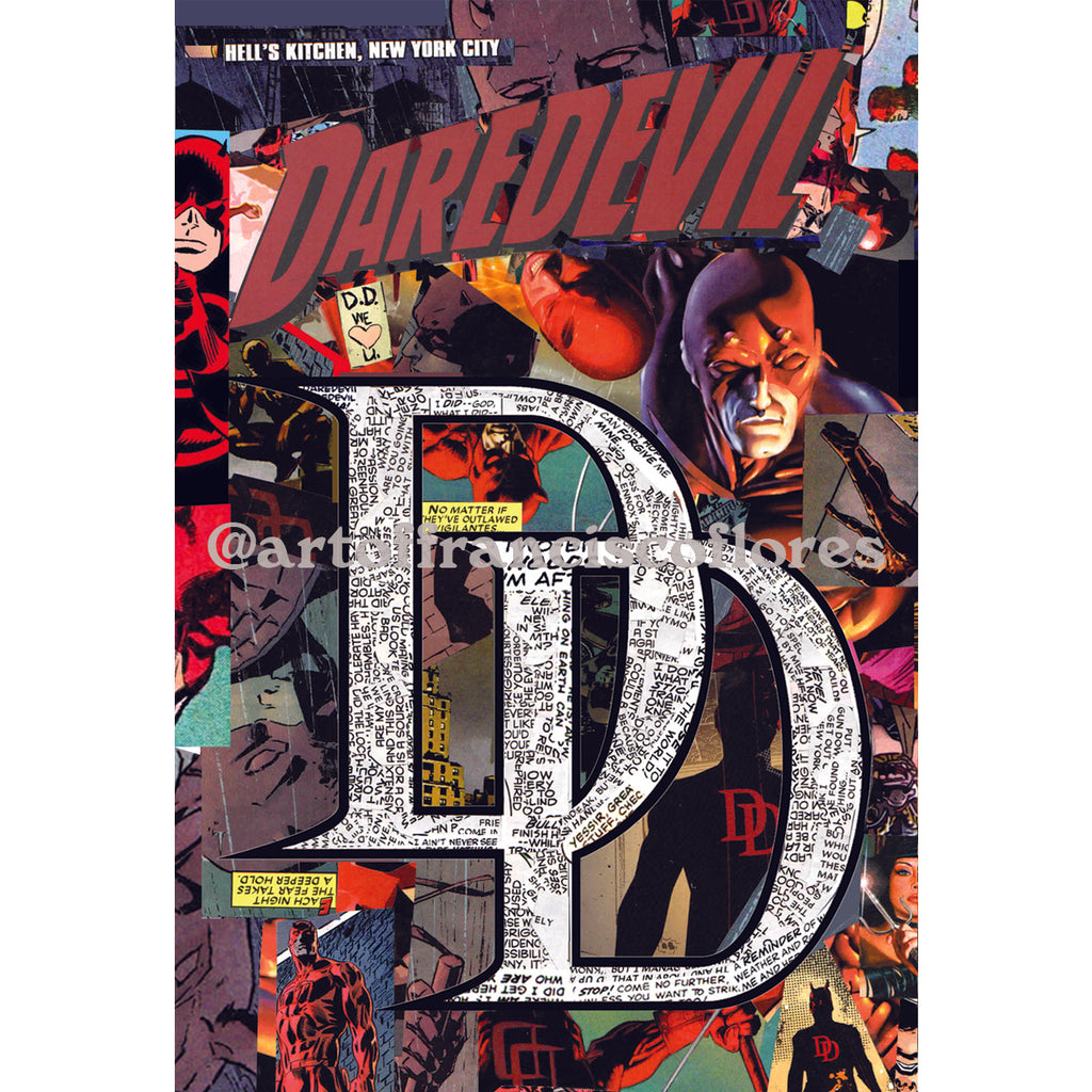 Daredevil Comic Book Collage 4x6 Postcard