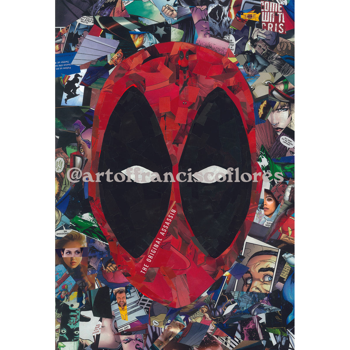 Deadpool Comic Book Collage 4x6 Postcard