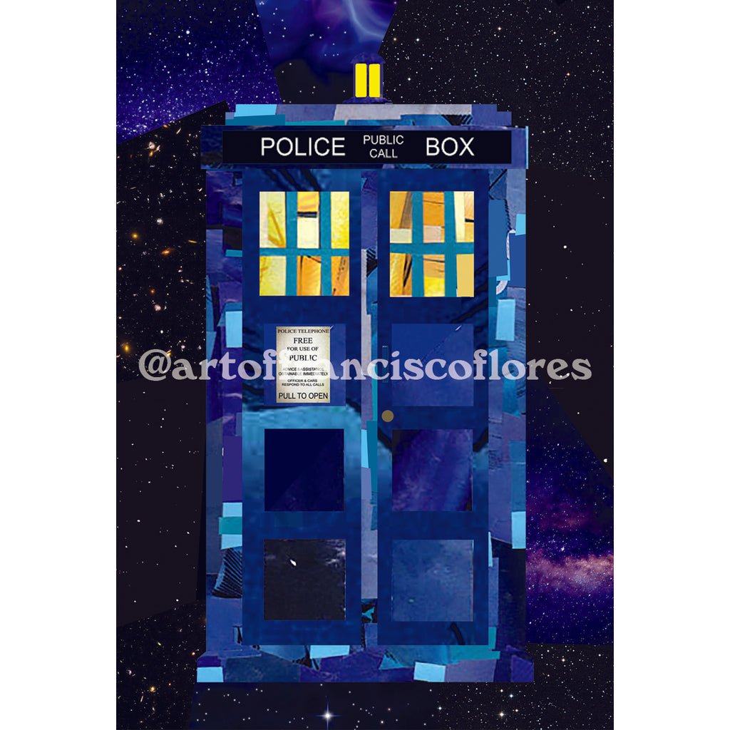 Doctor Who Tardis Comic Book Collage 4x6 Postcard