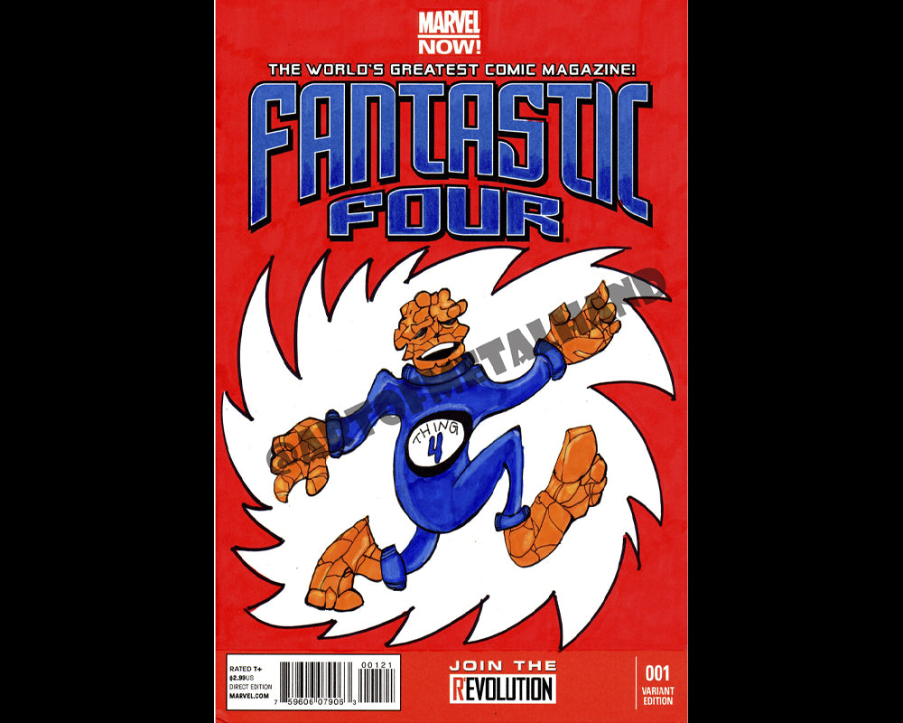 Dr. Suess Fantastic Four The Thing 4 Sketch Cover