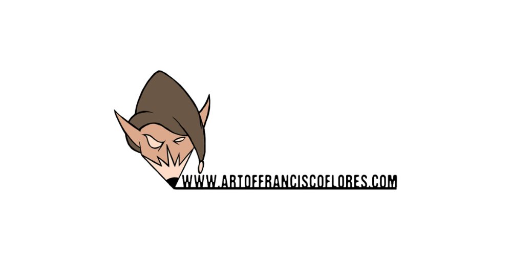 Cartoon-like pencil with a face on a white background, featuring the artist's website.