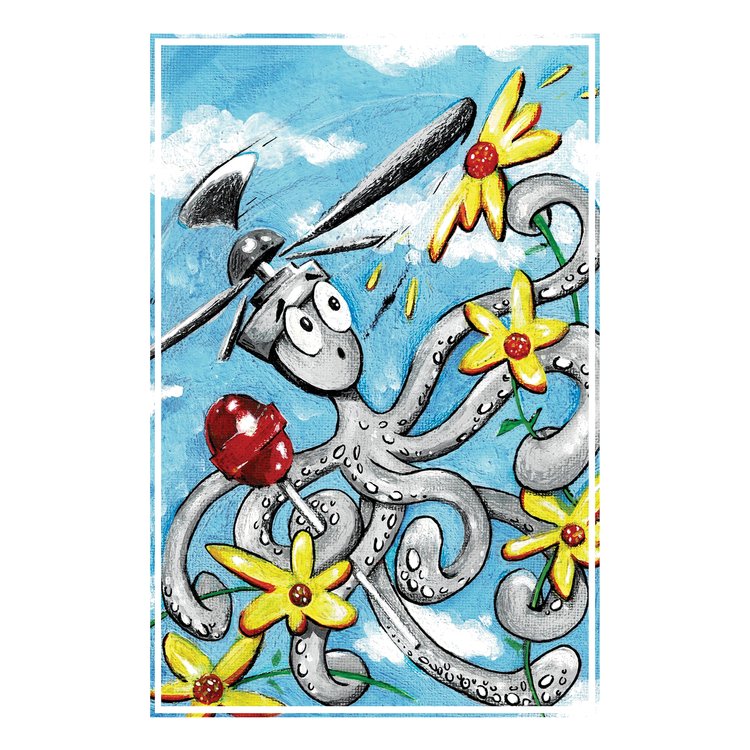 A Flower Octopus Helicopter 8 1/2 x 11 Fine Art Print