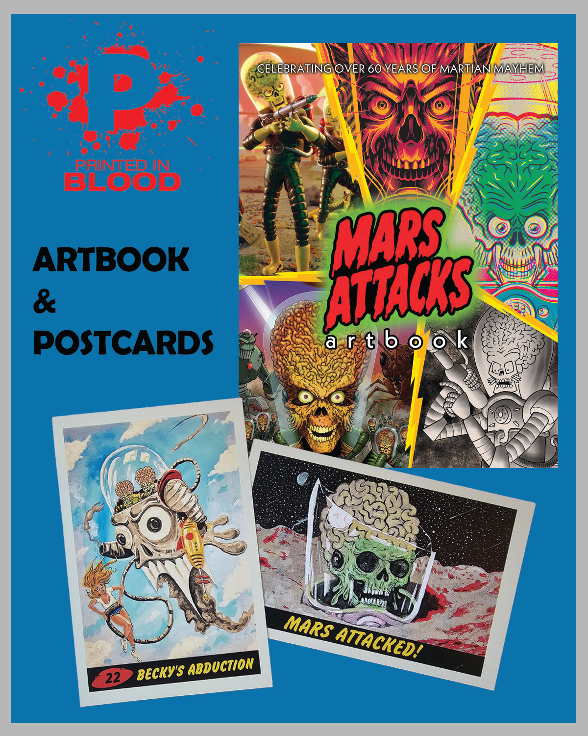 MARS ATTACKS! Artbook Sealed Hardcover with 2 Postcards